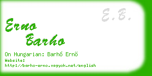 erno barho business card