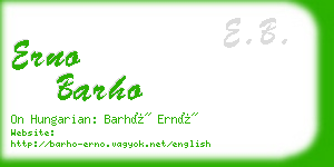 erno barho business card